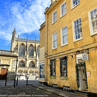 Buy canvas prints of Bath Abbey & side streets by Graham Lathbury