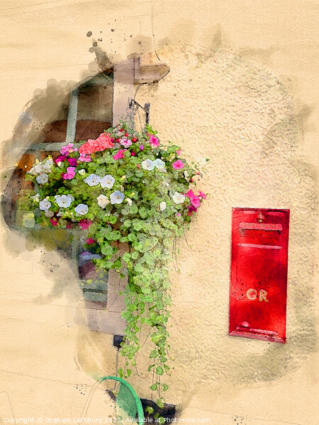 Hanging Basket - Watercolour Picture Board by Graham Lathbury