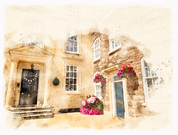Chipping Sodbury - Watercolour Picture Board by Graham Lathbury