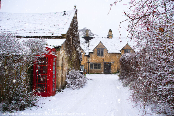 Castle Combe in winter Picture Board by Graham Lathbury