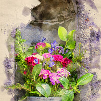 Buy canvas prints of Flower Display - Watercolour by Graham Lathbury