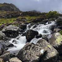 Buy canvas prints of Snowdonia Waterfall by Graham Lathbury