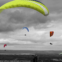 Buy canvas prints of Paragliders by Graham Lathbury
