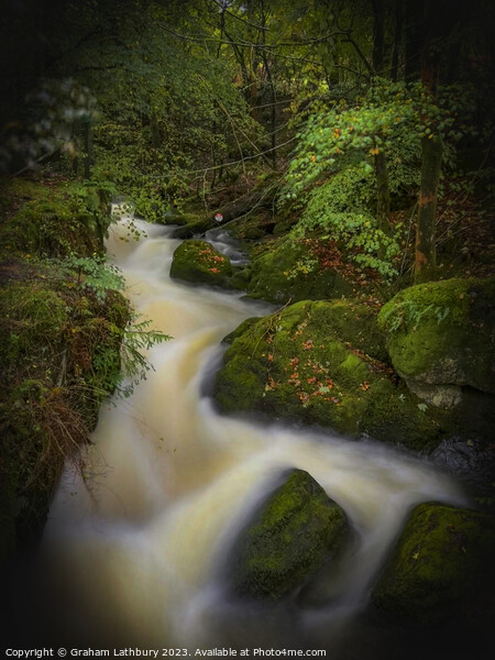 Forest Waterfall Cumbria Picture Board by Graham Lathbury
