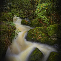 Buy canvas prints of Forest Waterfall Cumbria by Graham Lathbury