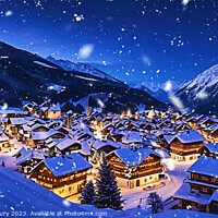 Buy canvas prints of Alpine Christmas Village by Graham Lathbury