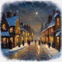 Buy canvas prints of Dickensian Christmas Scene by Graham Lathbury