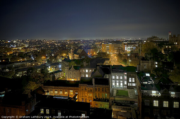 Bristol Night Cityscape Picture Board by Graham Lathbury