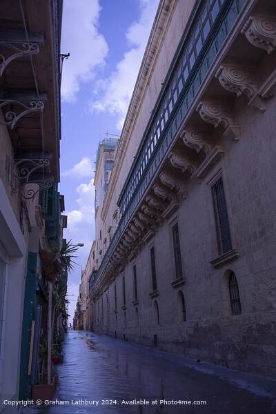 Valletta, Malta, Side Street Picture Board by Graham Lathbury