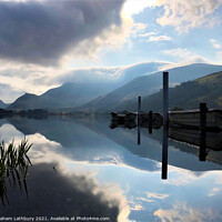 Buy canvas prints of Lake Nantlle Snowdonia by Graham Lathbury