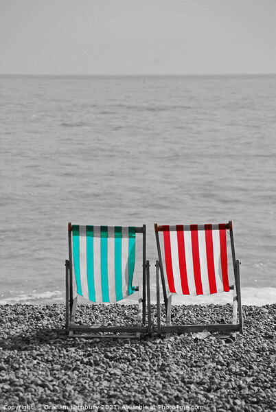 Deck Chairs on Brighton beach Picture Board by Graham Lathbury