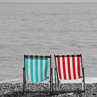 Buy canvas prints of Deck Chairs on Brighton beach by Graham Lathbury