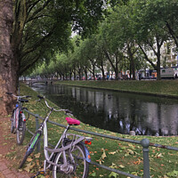 Buy canvas prints of Bicycle in downtown Dusseldorf by Graham Lathbury