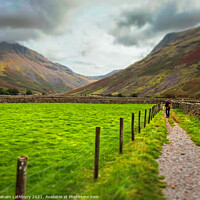 Buy canvas prints of Lone Walker in Wasdale, Lake District by Graham Lathbury