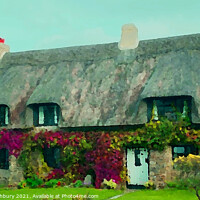 Buy canvas prints of Cotswolds Thatched Cottage by Graham Lathbury
