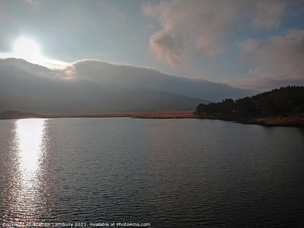 Sunrise over Llyn (Lake) y Gader, Snowdonia, Wales Picture Board by Graham Lathbury