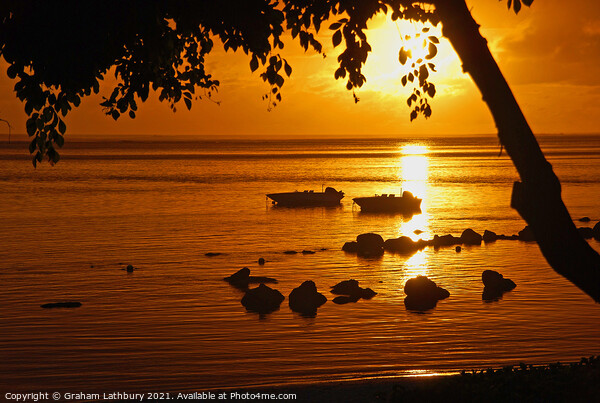 Sunset Mauritius Picture Board by Graham Lathbury