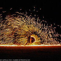Buy canvas prints of Fire Spinners, Thailand by Graham Lathbury