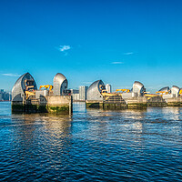 Buy canvas prints of The Thames barrier, London, England by Stuart Chard