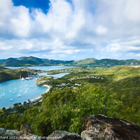 Buy canvas prints of  View of English Harbor from Shirley Heights Artwo by Stuart Chard