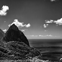 Buy canvas prints of The Pitons and Soufriere Bay on St Lucia by Stuart Chard