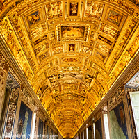 Buy canvas prints of Vatican, Wall and ceiling paintings in the Gallery of Maps by Stuart Chard