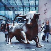 Buy canvas prints of Birmingham Bull sculpture by Stuart Chard