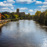 Buy canvas prints of Worcester Cathedral on the River severn by Stuart Chard