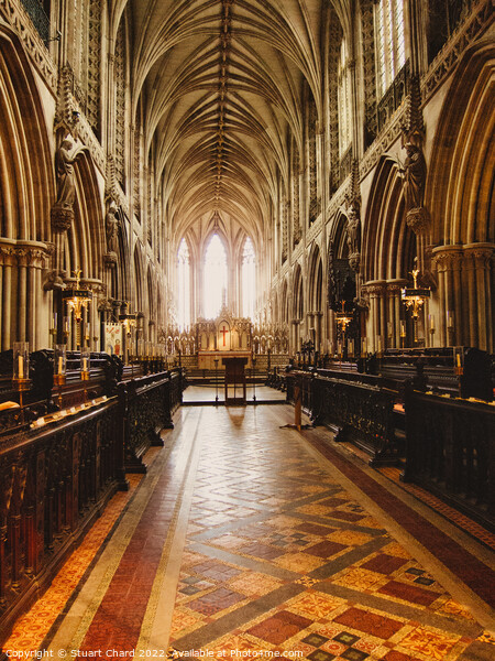 Lichfield Cathedral Interior Picture Board by Stuart Chard