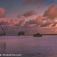 Buy canvas prints of Rhodes harbor at sunset by Stuart Chard