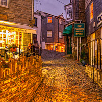 Buy canvas prints of Padstow street at night by Stuart Chard