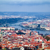 Buy canvas prints of Aerial view of Prague by Stuart Chard