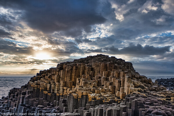 Giants Causeway Sunset Picture Board by Stuart Chard