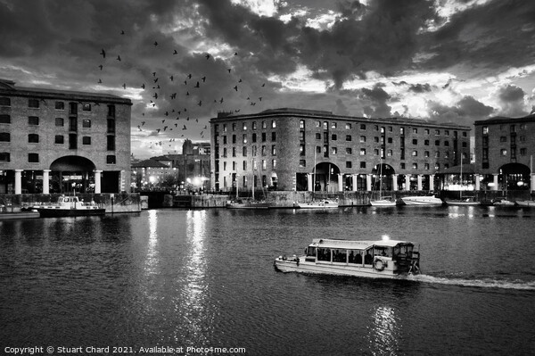 Albert Dock at dusk Picture Board by Stuart Chard