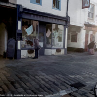 Buy canvas prints of Whitby street and shops by Stuart Chard