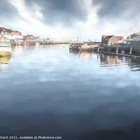 Buy canvas prints of Whitby Harbour and boats by Stuart Chard