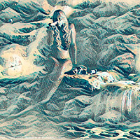 Buy canvas prints of Mermaid on the rocks by Stuart Chard