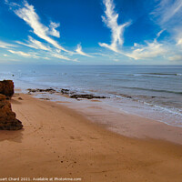 Buy canvas prints of Praia de Oura beach  Algarve,Portugal by Stuart Chard