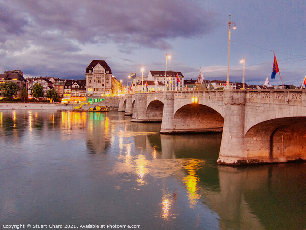 Middle Bridge over the Rhine in Basel Switzerland  Picture Board by Travel and Pixels 