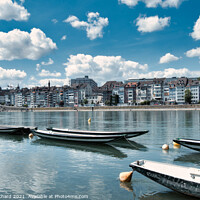 Buy canvas prints of Boats on the River Rhine in Basel, Switzerland by Stuart Chard