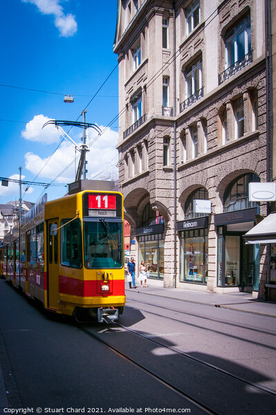 City Tram in Basel Switzerland Picture Board by Stuart Chard
