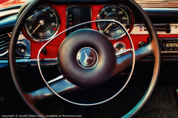 Mercedes Benz Classic Car Dashboard Picture Board by Stuart Chard