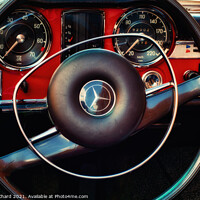 Buy canvas prints of Mercedes Benz Classic Car Dashboard by Stuart Chard