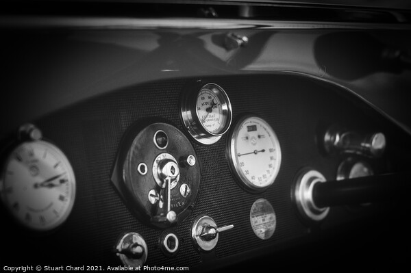 Vintage Car Dashboard Picture Board by Travel and Pixels 