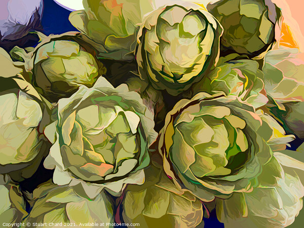 Artichokes artwork Picture Board by Travel and Pixels 