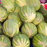 Buy canvas prints of Watermelon Artwork by Stuart Chard