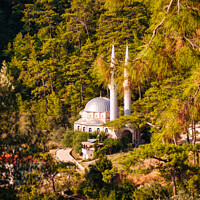 Buy canvas prints of Mosque in the hillside in Turkey by Stuart Chard