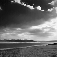 Buy canvas prints of River estuary with dunes and beach at Hayle in Nor by Stuart Chard