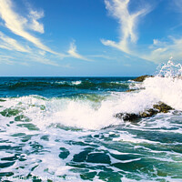 Buy canvas prints of Crashing Waves Goa Coastline & tropical beach by Stuart Chard