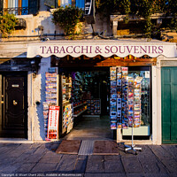 Buy canvas prints of Venice tabacchi tobacconist shop and souenirs by Stuart Chard